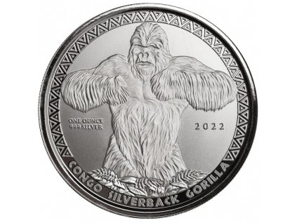 1 oz silver gorilla congo 2022 cfa 5000
