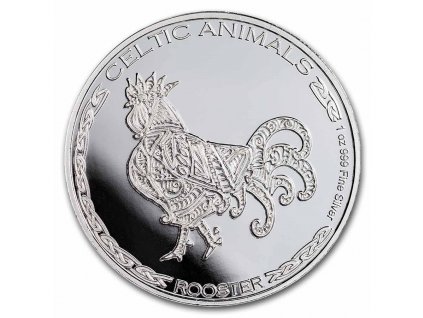 2022 republic of chad 1 oz silver celtic animals rooster bu 248228 slab