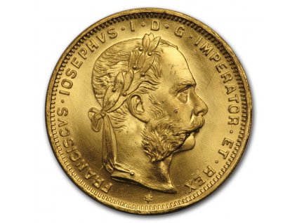 1892 austria gold 8 florin 20 francs bu 199666 rev
