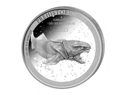 congo 2023 prehistoric life dunkleosteus ag9999 1oz bu