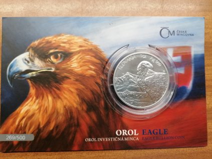 Stříbrná mince Slovenský Orel 1 oz 2021, číslovaný