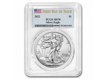 2022 american silver eagle ms 70 pcgs first day of issue 240691 slab