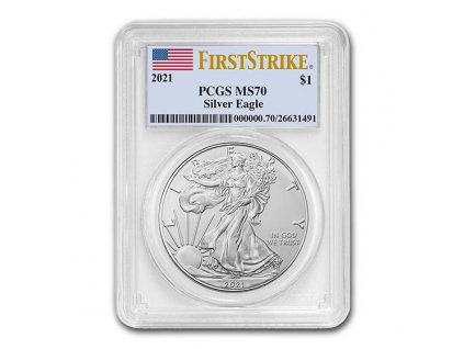 2021 american silver eagle type 1 ms 70 pcgs firststrike 221555 slab