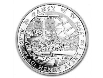 2023 tuvalu 1 oz silver black flag the fancy bu 273320 slab