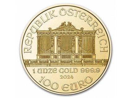 2024 austria 1 oz gold philharmonic coin bu 284607 obv