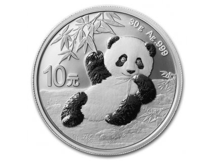 2020 china 30 gram silver panda bu in capsule 197788 obv