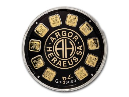goldseed 10x 1g gold bar argor heraeus in assay 96045 slab