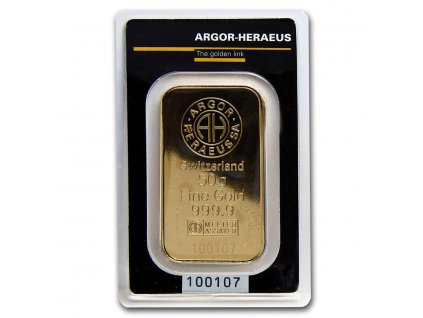 50 gram gold bar argor heraeus kinebar design in assay 67500 Obv