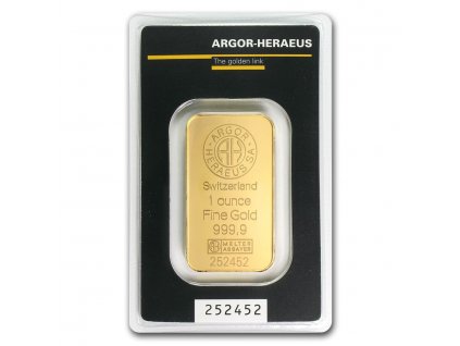 1 oz gold bar argor heraeus in assay 45453 Slab