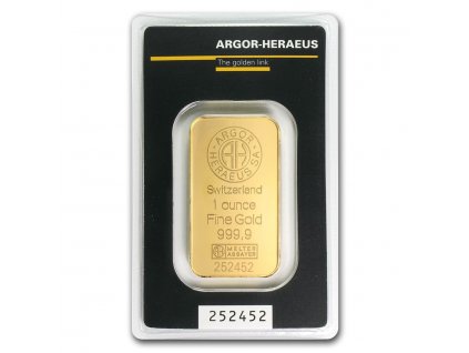 1 oz gold bar argor heraeus in assay 45453 Slab