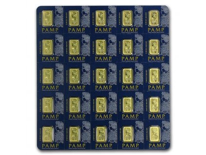 25x1 gram gold bar pamp suisse multigram25 in assay 80382 Slab