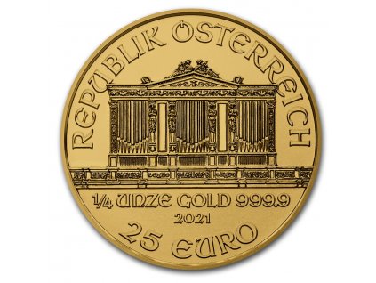 2021 austria 1 4 oz gold philharmonic bu 224789 obv