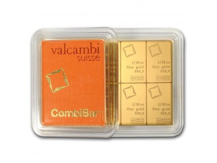 10 x 1 10 oz gold valcambi combibar in assay 83827 Rev