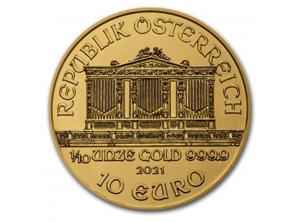 2021 austria 1 10 oz gold philharmonic bu 224794 obv