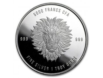 2018 republic of chad 1 oz silver mandala lion bu 169353 obv