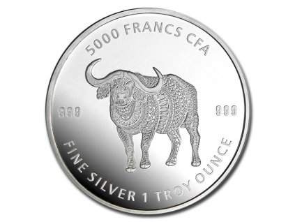 2020 republic of chad 1 oz silver mandala buffalo bu 208305 obv