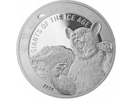 ghana 1 oz silver giants of the ice age 2021 cave bear 5 cedis