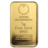 5 gram gold bar austrian mint kinebar design in assay 78372 A