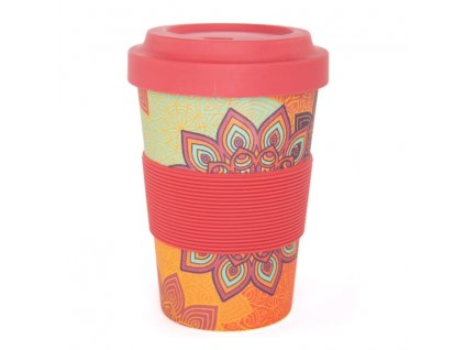 514so yoga yogicup 2 go sunflower orange bambus trinkbecher frontal
