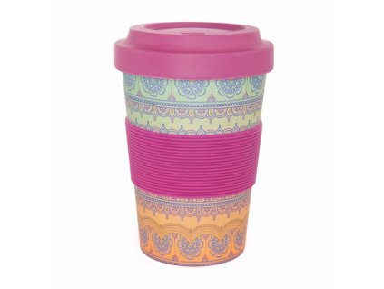 514io yoga yogicup 2 go indian ornaments bambus trinkbecher frontal