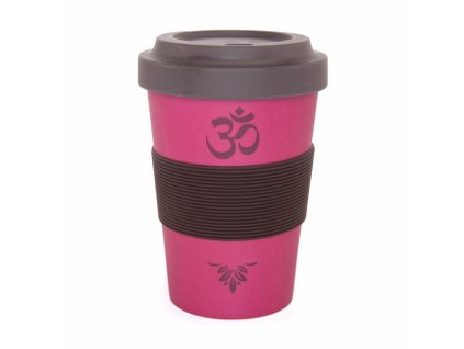 514om yoga yogicup 2 go om berry bambus trinkbecher frontal