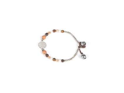 401sbb blume des lebens modeschmuck armband gemischt orange braun weimetall