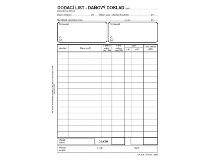 Dodací list - A5, 50 listů