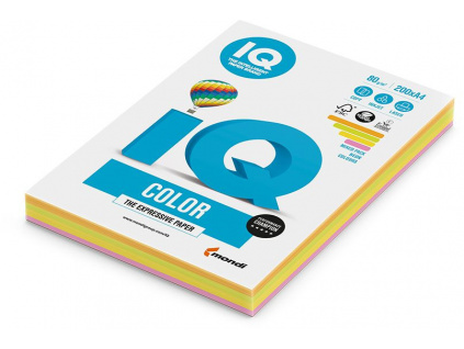 Barevný papír IQ COLOR neon mix - A4, 80 g, 200 listů