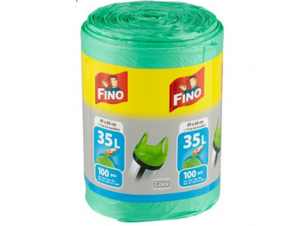 fino color sacky do odpadkoveho kose s uchy zeleny 35 litru 49 x 60 cm 100 kusu