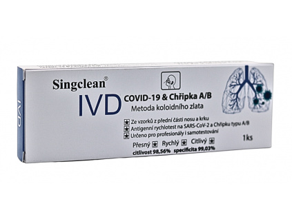 Antigenní test Singclean Covid-19 & Chřipka A/B, 1 ks