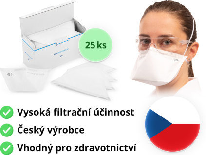 Respirátor FFP2 BTL pro zdravotníky, 25 ks, bílý