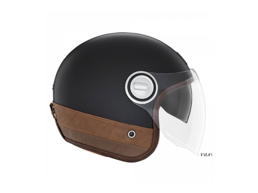 Přilba HERITAGE, NOX PREMIUM (černá matná, hnědá kůže) 2026 (Velikost XL)