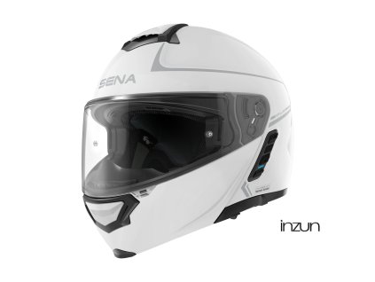 Mesh přilba s headsetem Impulse, SENA (lesklá bílá) (Velikost XL)
