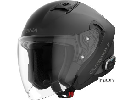 Mesh přilba s headsetem Outstar 2, SENA (matná černá) (Velikost S)