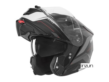 přilba N967 CONQUER, NOX (černá matná, bílá, červená) 2026 (Velikost S)