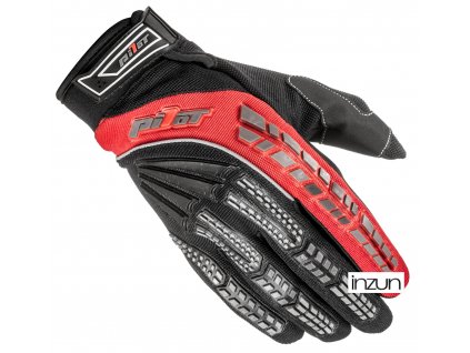 rukavice PIONEER, PILOT, dětské (černá/červená) (Velikost 5)