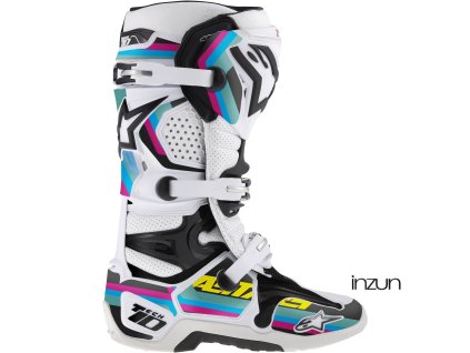 sada polepů pro boty TECH 10 model 2014 až 2018, ALPINESTARS (černá/světle modrá/fialová/zelená) (Velikost 7-10/40, Varianta - Velikost 7-10/40)
