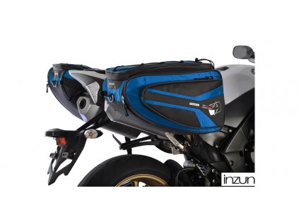 boční brašny na motocykl P50R, OXFORD (černé/modré, objem 50 l, pár)