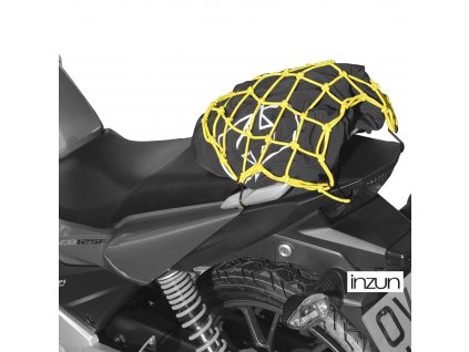 pružná zavazadlová síť pro motocykly, OXFORD (38 x 38 cm, žlutá fluo/reflexní)