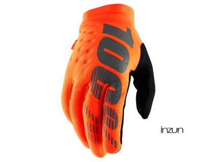 rukavice BRISKER, 100% (fluo oranžová/černá) (Velikost S)