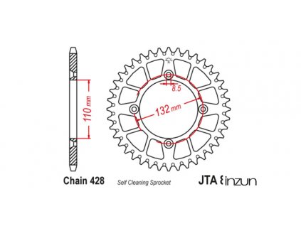 duralová rozeta pro sekundární řetězy typu 428, JT (47 zubů)
