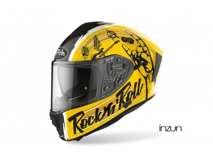 přilba SPARK "ROCK'N'ROLL", AIROH (černá/žlutá) 2021 (Velikost 2XL)