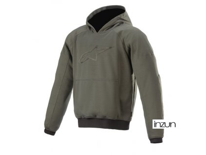 bunda AGELESS HOODIE, ALPINESTARS (žíhaná zelená) 2024