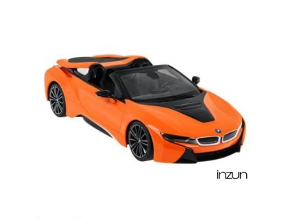 Rastar BMW i8 1:12, licence, LED, metalický lak, oranžové