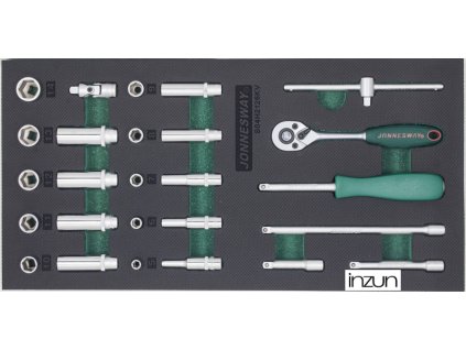 Modul pěnový - gola sada 1/4", 6hranné hlavice 5 - 14 mm, 26 dílů - JONNESWAY S04H2126KV