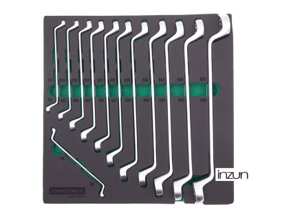 Modul pěnový - klíče očkové vyhnuté 6x7 - 30x32 mm, sada 12 ks - JONNESWAY W23112KV