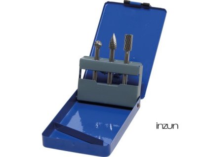 Tvrdokovové frézy - koule, kužel a válec, dřík 6 mm, sada 3 ks - BGS 111