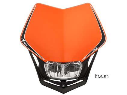 UNI přední maska včetně světla V-Face FULL LED, RTECH (oranžová/černá)