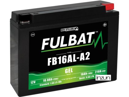 baterie 12V, FB16AL-A2 GEL, 12V, 16Ah, 210A, bezúdržbová GEL technologie 205x70x162 FULBAT (aktivovaná ve výrobě)