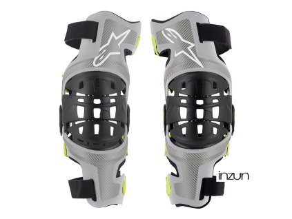 kolenní ortézy BIONIC-7, ALPINESTARS (stříbrná/žlutá fluo, pár) (Velikost L)